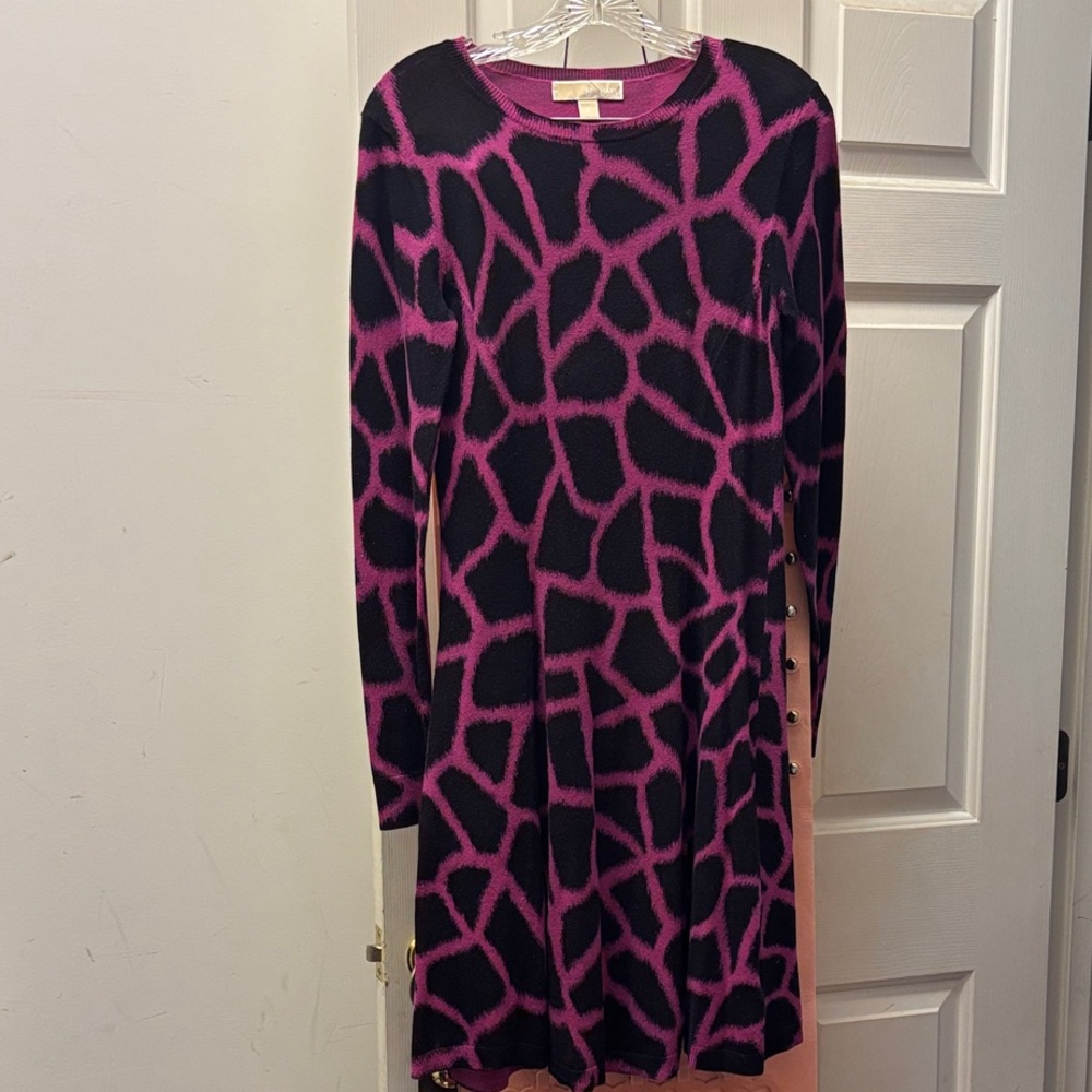 Michael Kors Pink and Black Patterned Kids Dress